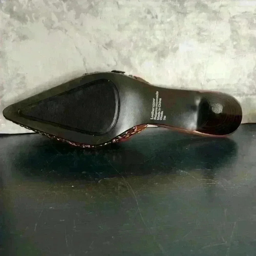 Alfani leather weave slides size 7 Gold Pewter - Picture 10 of 12